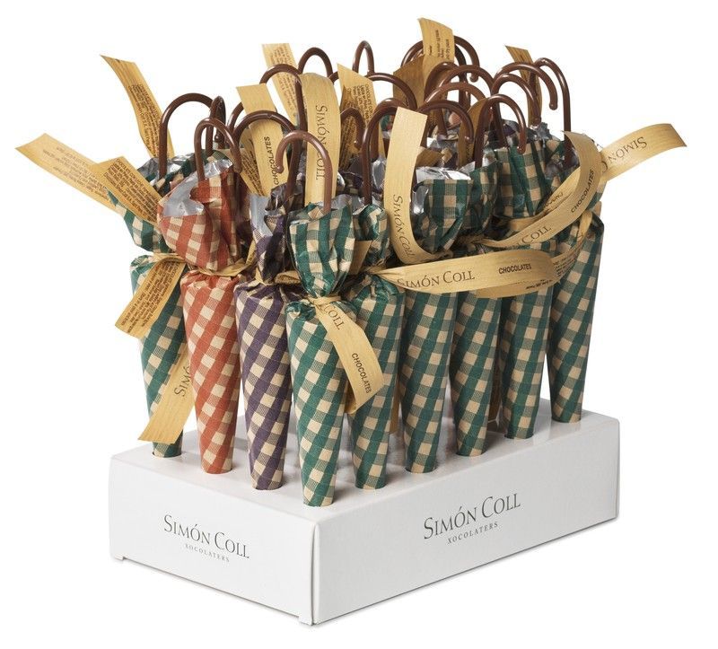 Sombrilla chocolate cuadros 35 grs 24 uds