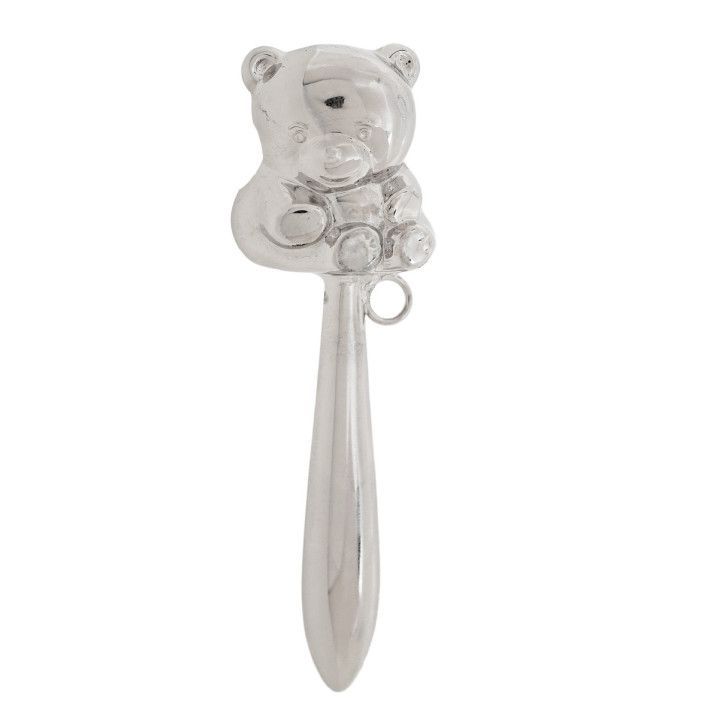 Sonajero Latón 13cm GA1205 Oso Plateado