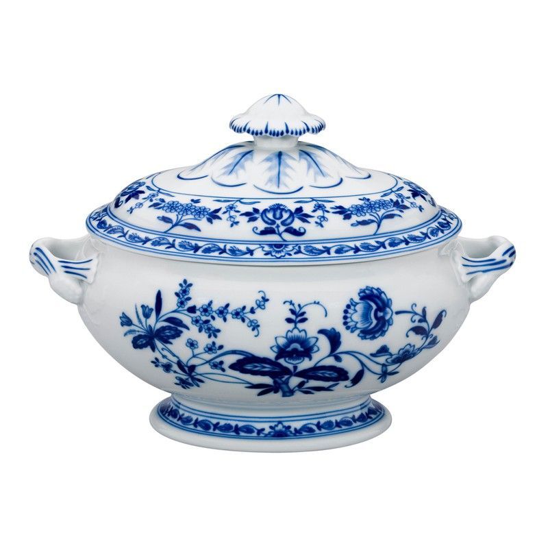 Sopera de porcelana en azul, 33,2 x 21,6 x 23,5 cm | Margão