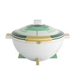 Sopera de porcelana en multicolor, 30,6 x 25,5 x 18,8 cm | Emerald