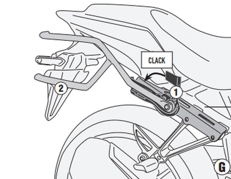 Soporte alforjas CB 500 X (19 > 22) de Fijaci¾n rapida REMOVE-X