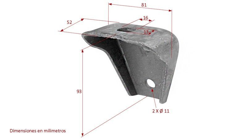 Soporte chasis 90° - 93
