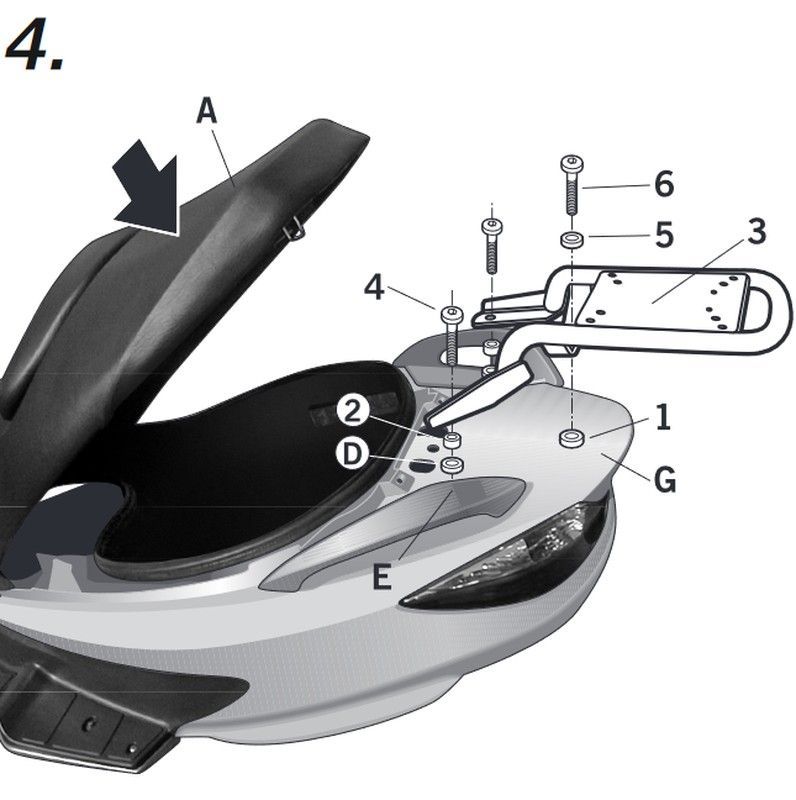 Soporte cofres shad burgman 125 / uh 125 - 07/21