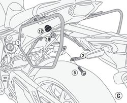 Soporte de MT-09 SP 21>22  de Fijaci¾n rapida REMOVE-X para alforjas