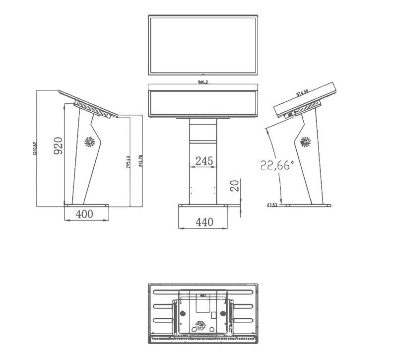 Soporte K para pantallas Kiosk Yovisual