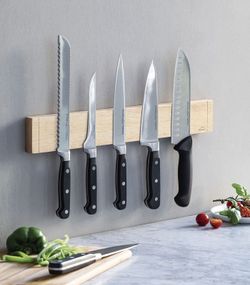 Soporte Magnetico Cocina para Cuchillos Madera 45 Cm Lacor
