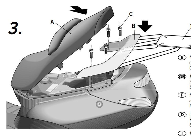 Soporte maleta shad elystar 50/125/180 '02>12