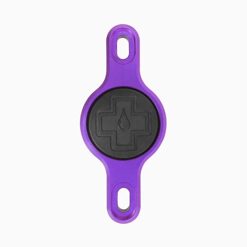 Soporte Muc-Off Secure Tag V2 Morado 🔒📍 Para Apple AirTag 🚴 | Seguridad Invisible para tu Bici 🚲✨