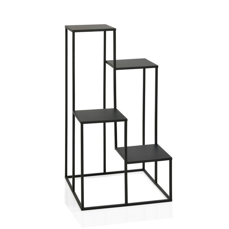 Soporte para plantas de metal negro, 70 x 40 x 40 cm