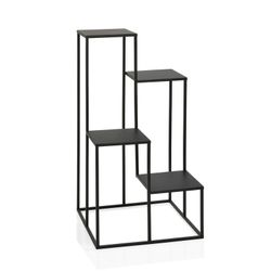 Soporte para plantas de metal negro, 70 x 40 x 40 cm