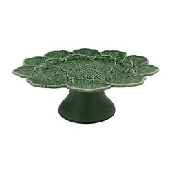 Soporte para tartas de loza en verde, Ø 33 x 13 cm | Geranio