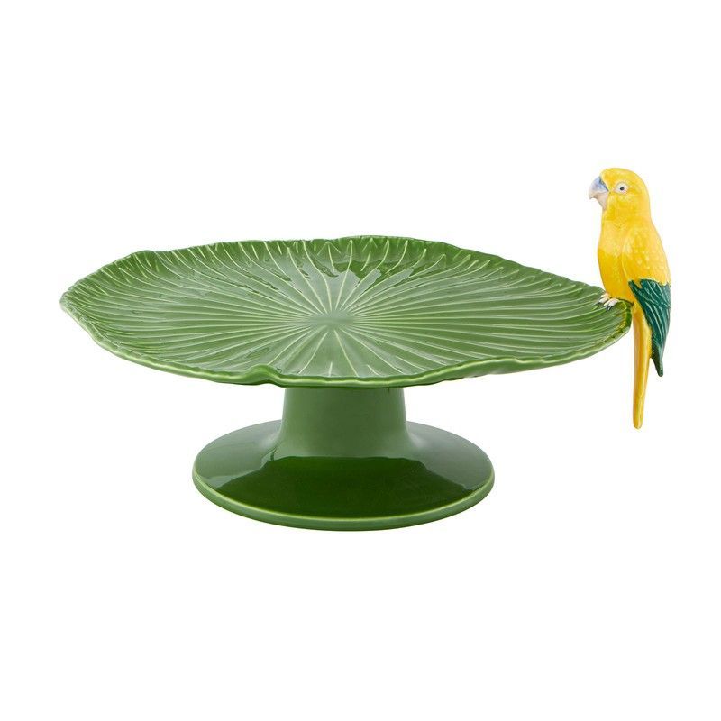 Soporte para tartas de loza en Verde y amarillo, 34 x 33,2 x 19,2 cm | Amazónia