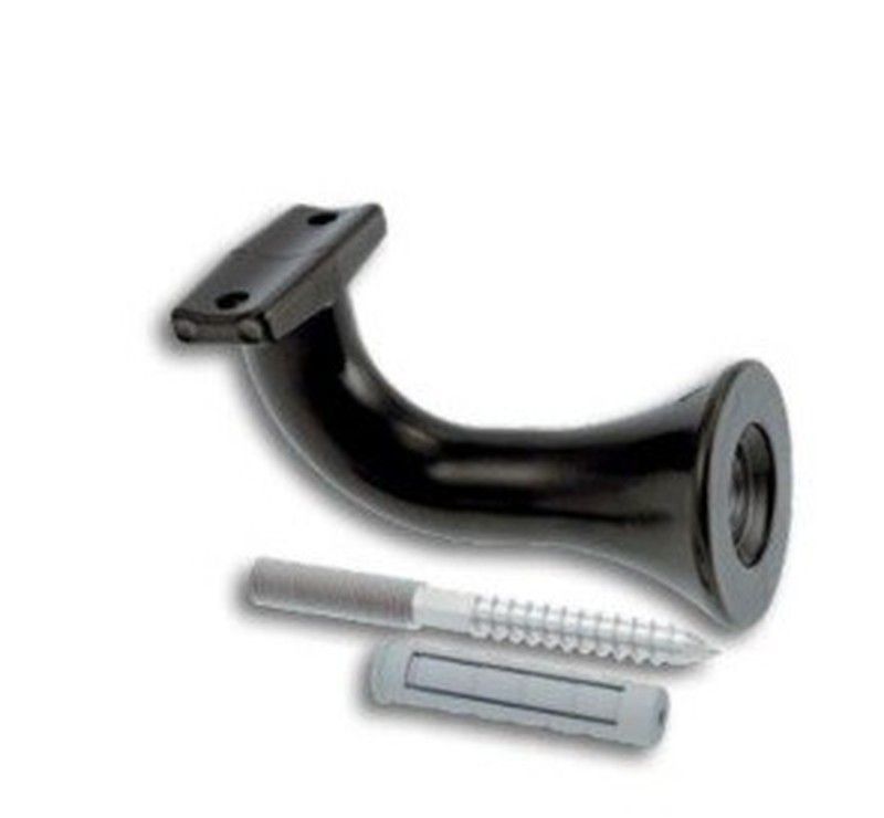 Soporte Pasamanos Aluminio Normal Negro