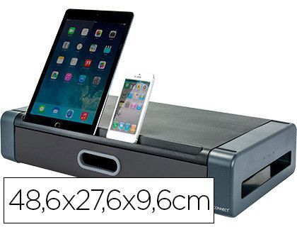 Soporte q-connect deluxe para monitor con cajon 48,6 x 27,6 x 9,6 cm