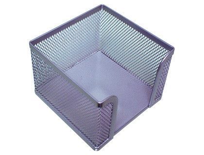 Soporte Taco de Papel Q-Connect Metalico Rejilla Plata 95X95X80 Mm