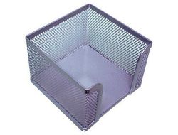 Soporte Taco de Papel Q-Connect Metalico Rejilla Plata 95X95X80 Mm