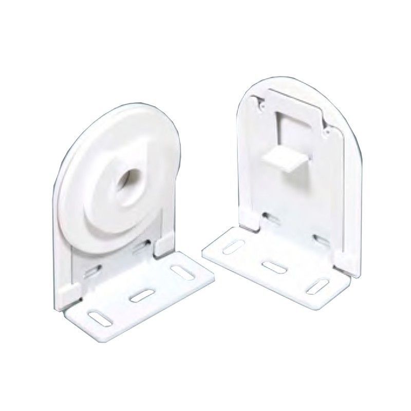 Soportes escuadra para mecanismo desmultiplicado cortina enrollable con embellecedor PVC