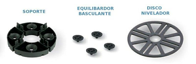 Soportes para pavimentos flotantes no regulables