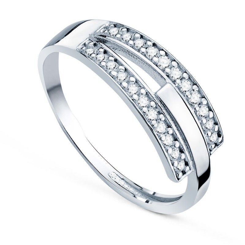 Sortija Oro Blanco 9kts 6,5mm 9K20637-2 Circonitas