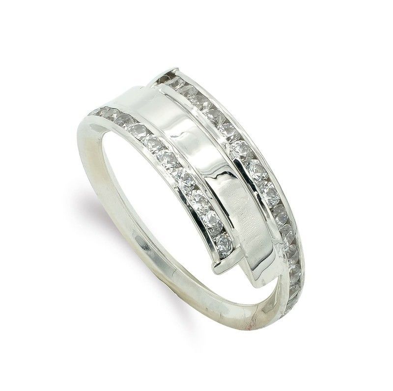 Sortija Oro Blanco 9kts 9K14479 Circonitas