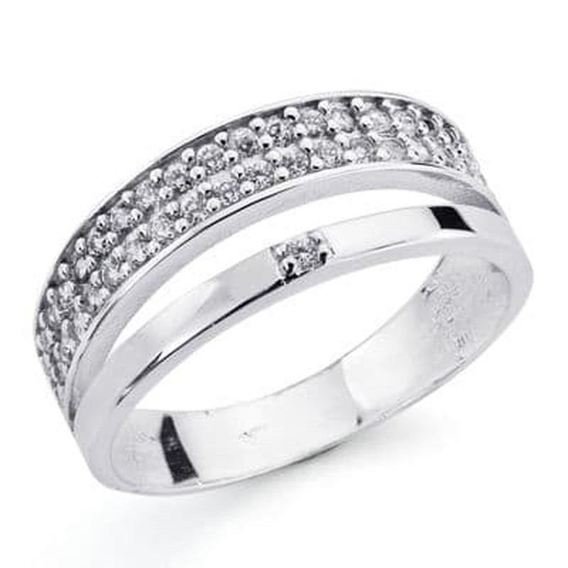 Sortija Oro Blanco 9kts 9K19247 Circonitas