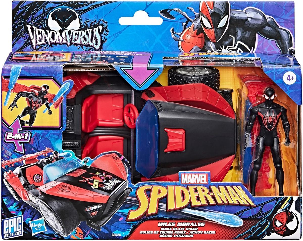 Spiderman VenomVersus - Coche Con Figura Miles Morales - Hasbro