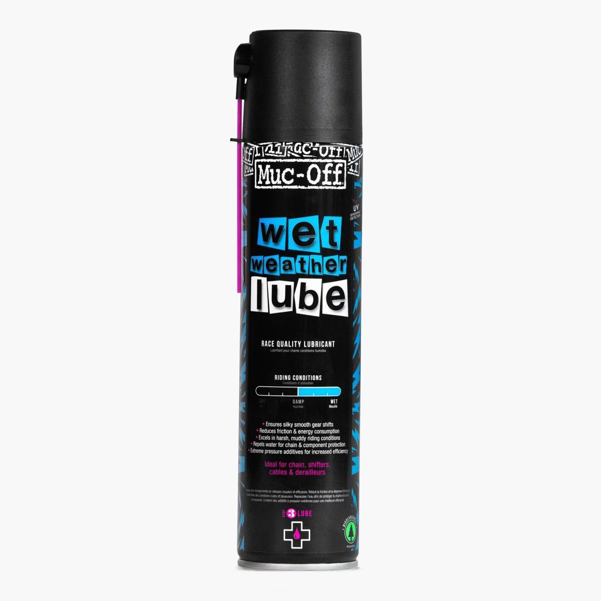 Spray Muc-Off Lubricante Cadena Clima Húmedo 400ml 🚴‍♂️💦 | Máxima Protección y Rendimiento Bajo la Lluvia 🌧️🛡️