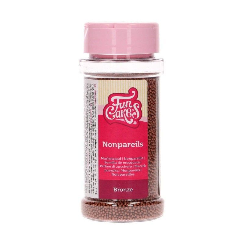 Sprinkle perlas bronce nonpareils funcakes 80 grs