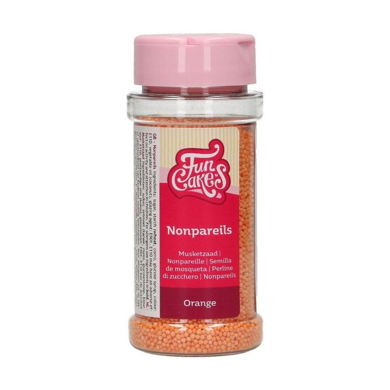 Sprinkle perlas orange nonpareils funcakes 80 grs