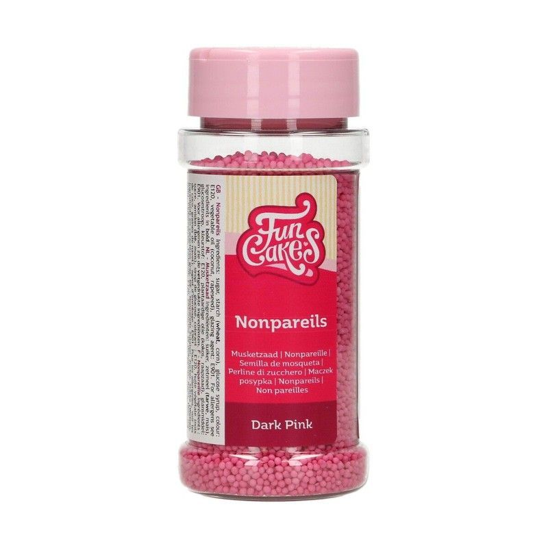 Sprinkle perlas rosa oscuro nonpareils funcakes 80 grs