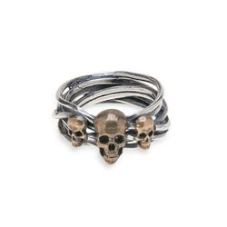 SR002X Anillo Plata de Palo SKULL