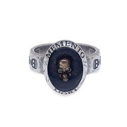 SR011A Anillo unisex SKULL Plata de Palo calavera central