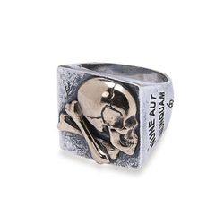 SR018X Anillo PLATA DE PALO unisex colección Skull calavera