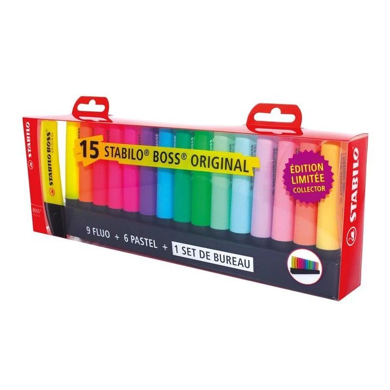 Stabilo Boss Original Deskset con 15 unidades