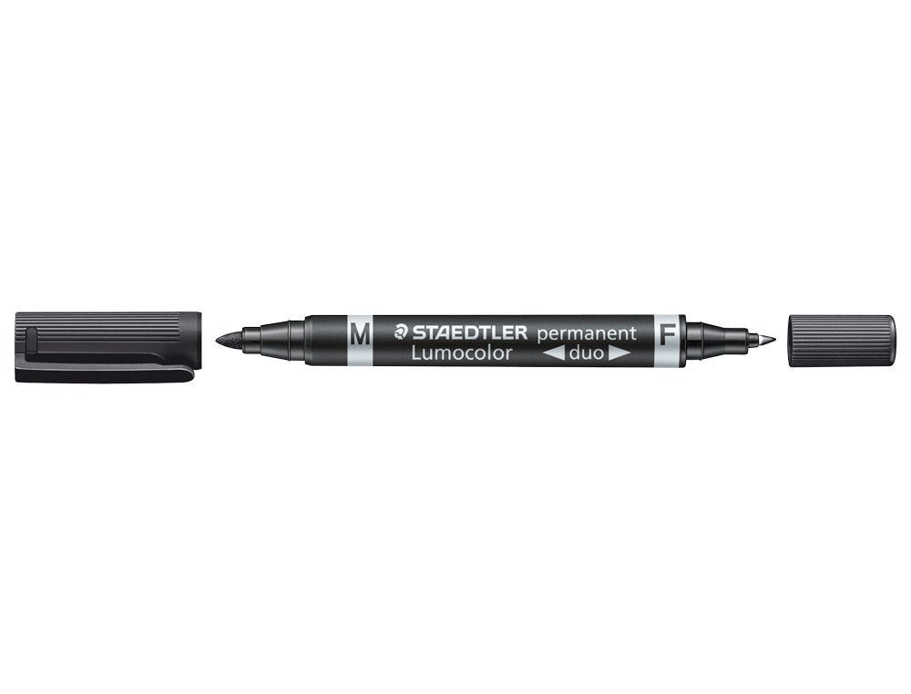 STAEDTLER LUMOCOLOR Marcador duo negro anchos de trazo: 0,6 y 1,5 mm.348-9