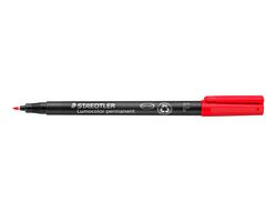 STAEDTLER LUMOCOLOR rotulador permanente (F) punta fina 0.6 mm rojo REF. 318-2