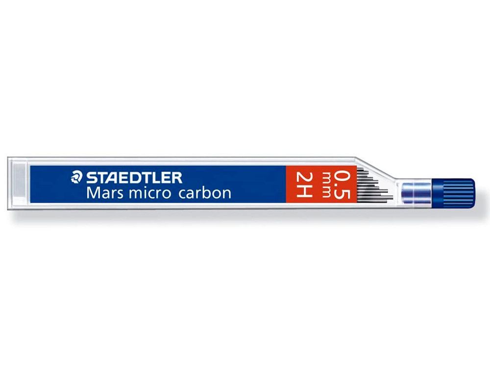 STAEDTLER Mina Mars Micro Carbon Estuche 12ud Trazo 0.5 mm 2H 25005-2H