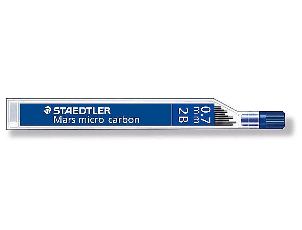 STAEDTLER Mina Mars Micro Carbon Estuche 12ud Trazo 0.7 mm 2B 25007-2B