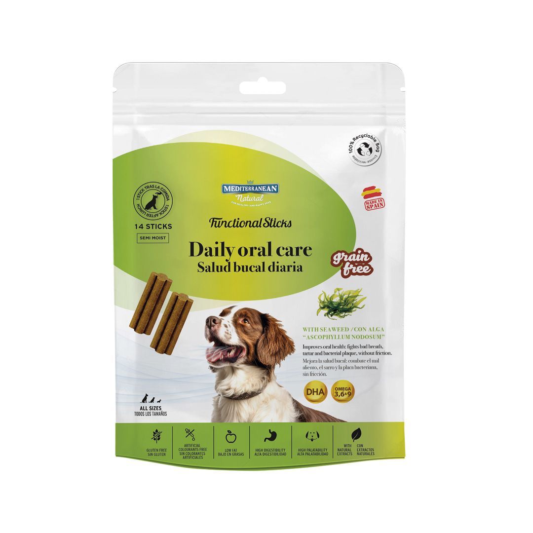 Stick para perro salud bucal diaria antiplaca 14 unidades de Mediterranean natural