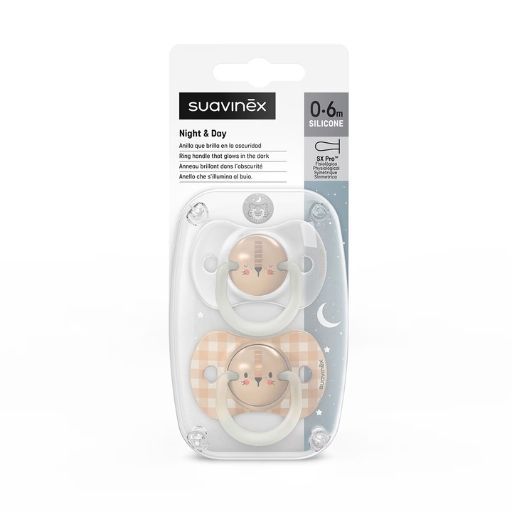 Suavinex Chupete SX Pro Tetina Fisiológica Night & Day 0-6m 2ud