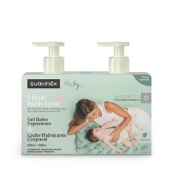 Suavinex Duplo Gel Baño Espumoso 500 ml + Leche Hidratante Corporal 500 ml