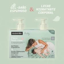 suavinex pack gel baño espumoso 500ml + leche hidratante corporal 500ml