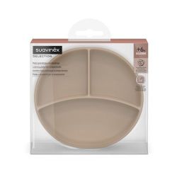 Suavinex plato con divisiones silicona selection +6 meses 1 unidad colour essence marrón