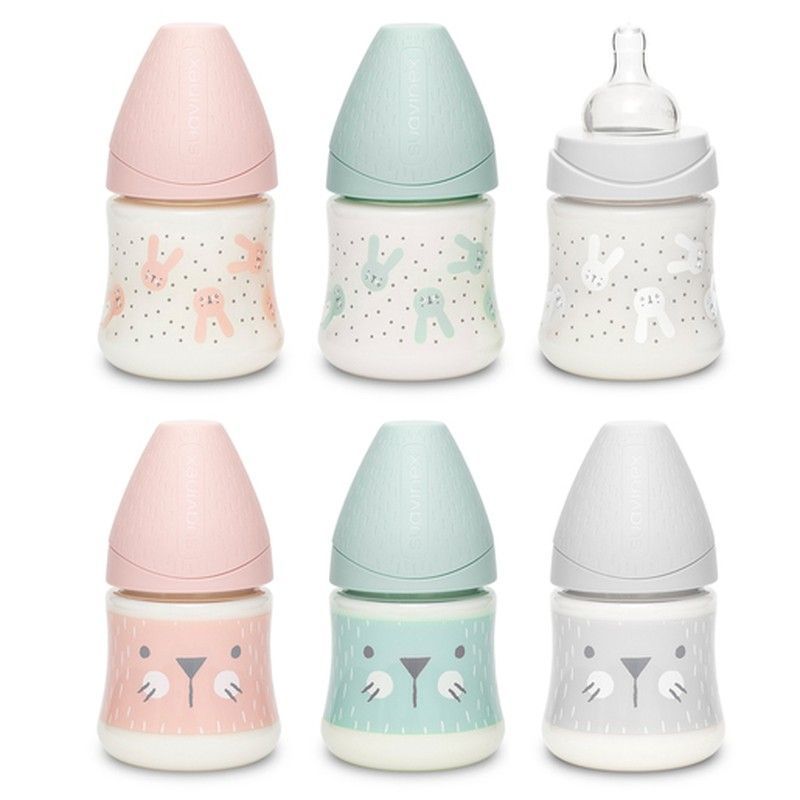 Suavinex premium biberón tetina redonda tres posiciones +0M 150mL