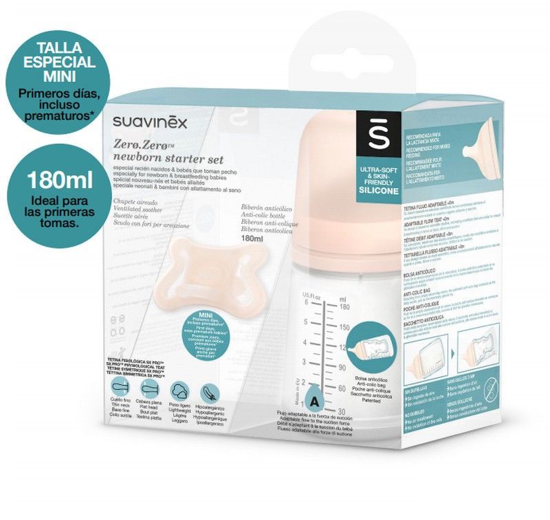Suavinex Set Inicio Zero.Zero Biberón + Chupete