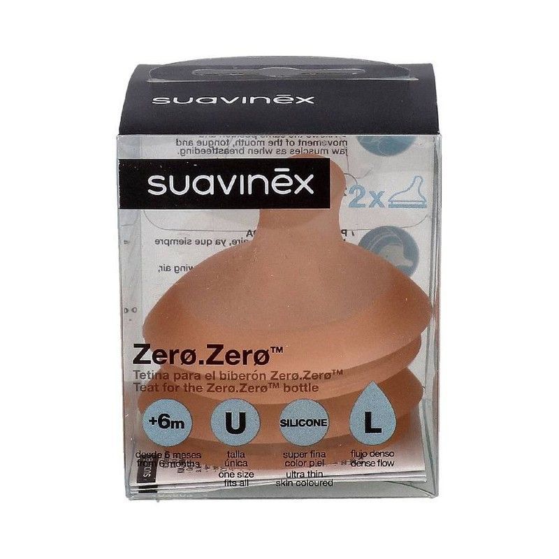 Suavinex Tetina Zero Zero Silicona Flujo Denso +6 Meses