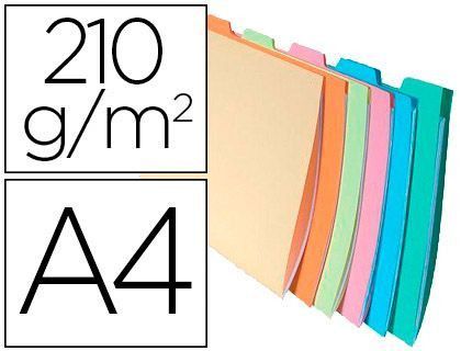 Subcarpeta Cartulina Exacompta Din A4 Apaisada Pestaña Lateral Juego 6 Unidades Colores Surtidos 240