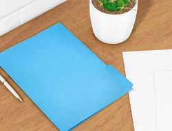 Subcarpeta cartulina liderpapel din a4 pestaña derecha 240g/m2 azul