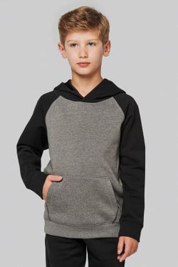 Sudadera bicolor con capucha para niños