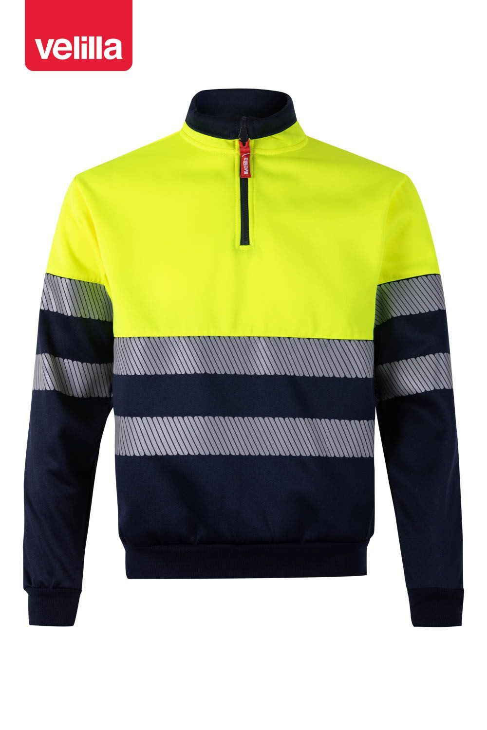 Sudadera bicolor con media cremallera cinta segmentada. Referencia 305703